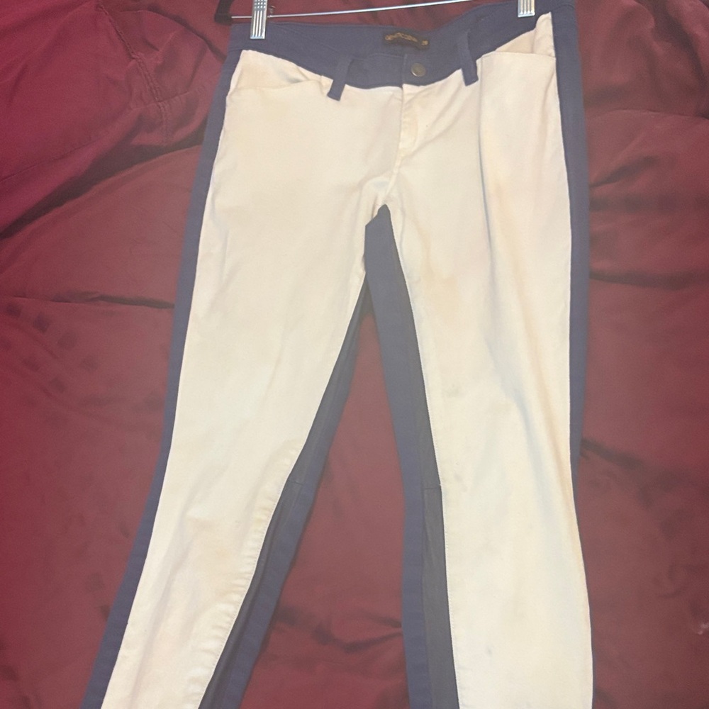 Genetic Denim White Front with Navy Side-Panel Skinny Jeans -Waist 28 inches